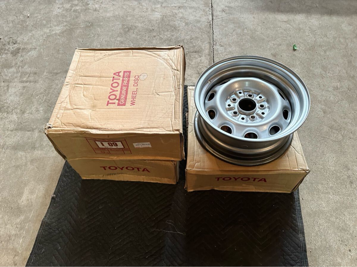 新品 深リム スチール 鉄っちん トヨタ純正 130 クラウン 4本 6.5J ET23 114.3 5H クラウンワゴン USDM キャル ムーン 100系 ハイエース