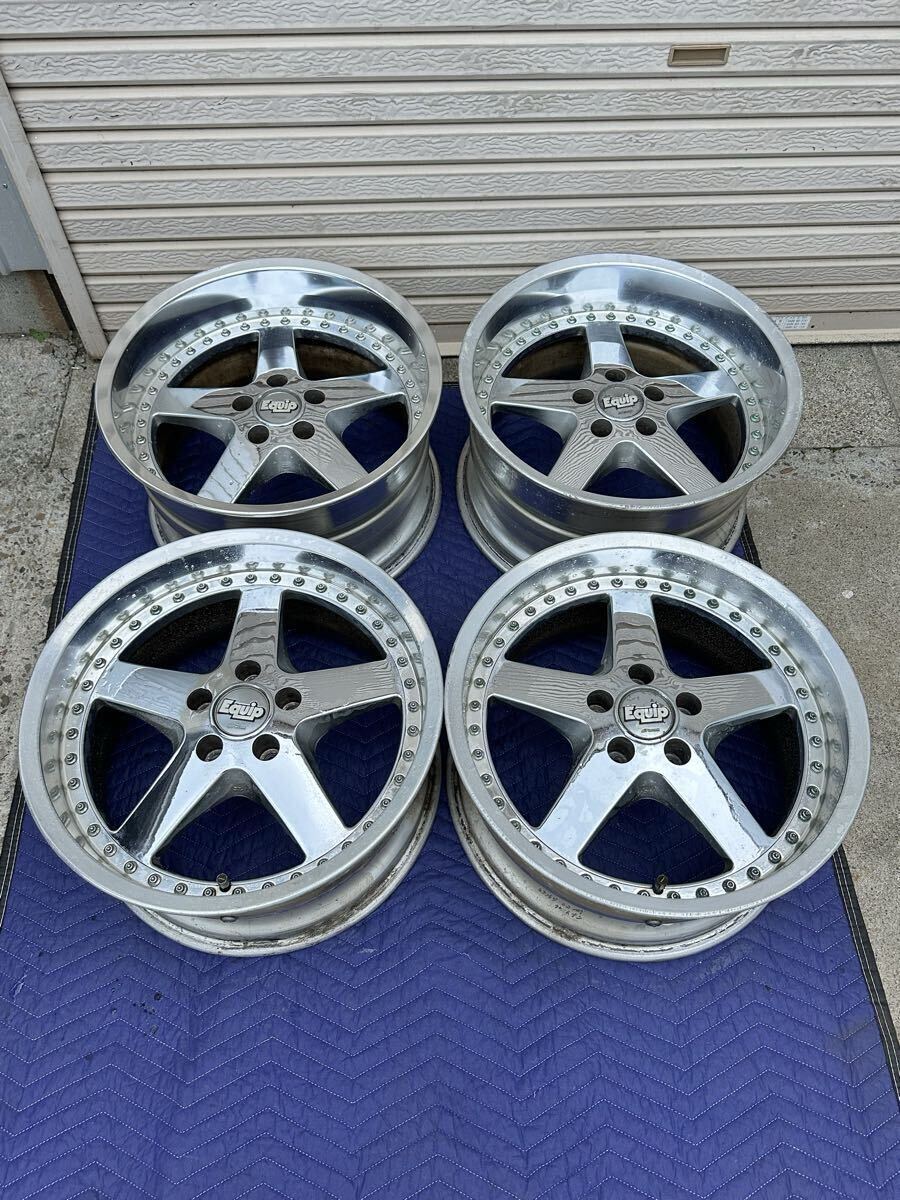 当時物 WORK EQUIP メッキ エクイップ 18インチ 9J ET22 10J ET10 114.3 5H 深リム VIP JZX90 JZX100 JZA80 Y32 Y33 S13 S14 S15 98年