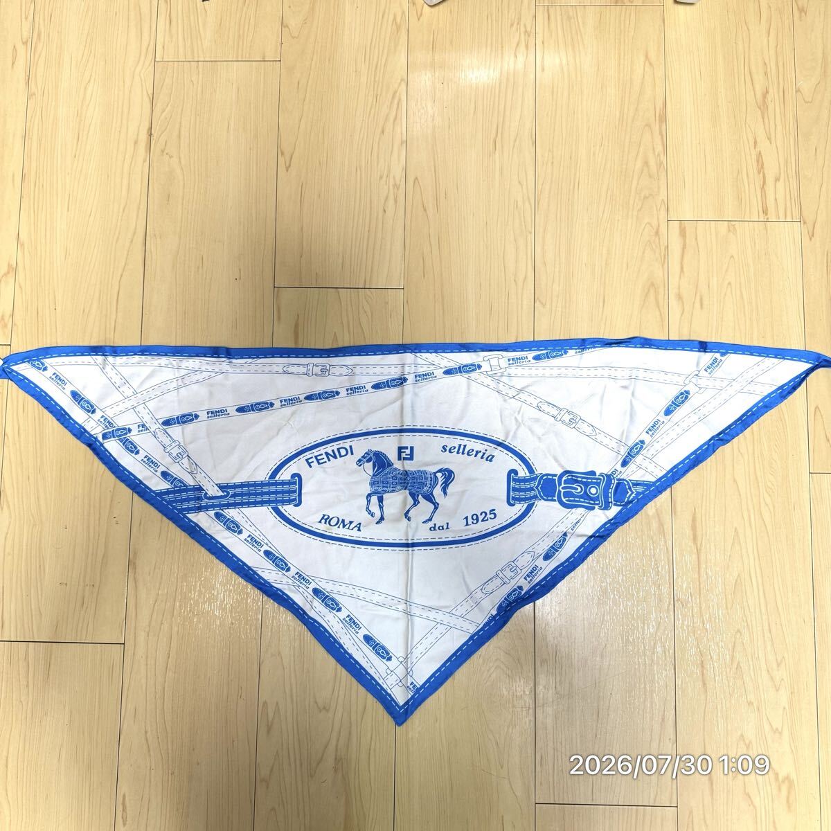 FENDI フェンディ selleria セレリア ベルト 馬 ホース柄 SILK シルクスカーフ