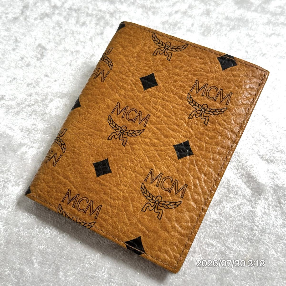 vintage 極美品 MCM エムシーエム レザー 本革 ヴィセトス柄 総柄 二つ折り財布 折り畳み財布 ウォレット