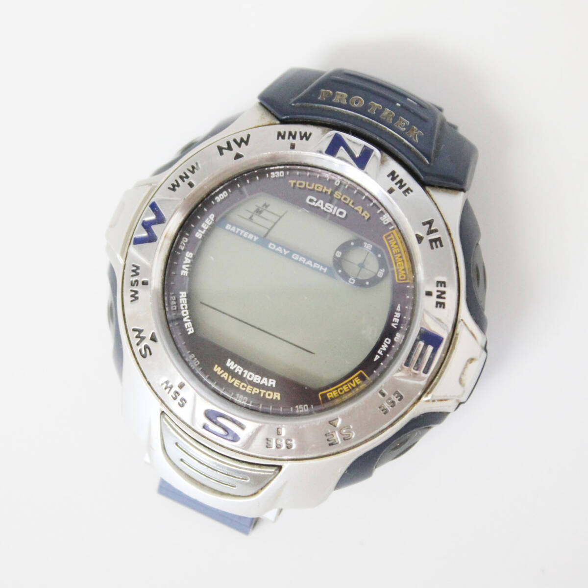 W260710-47 CASIO PROTREK TOUGH SOLAR カシオ プロトレック タフソーラー PRW-100BJ メンズ腕時計 デジタル 不動 シルバー