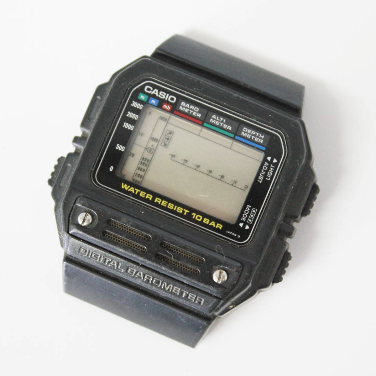 W260716-13 CASIO DIGITAL BAROMETER カシオ デジタルバロメーター BM-100WJ メンズ腕時計 クォーツ デジタル 不動 ブラック
