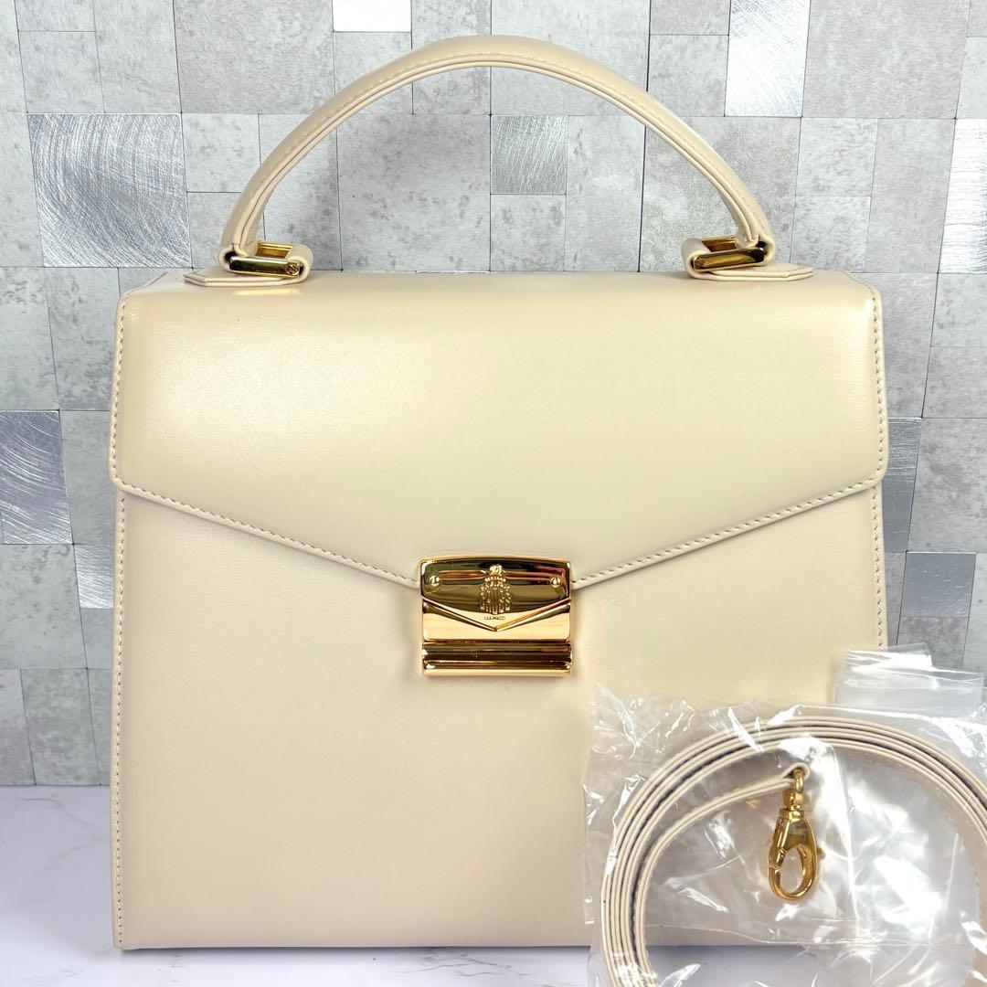新品 未使用品 MARC CROSS マーククロス レザー 2WAY ハンドバッグ ショルダーバッグ 革 アイボリー トートバッグ フォーマル BAG