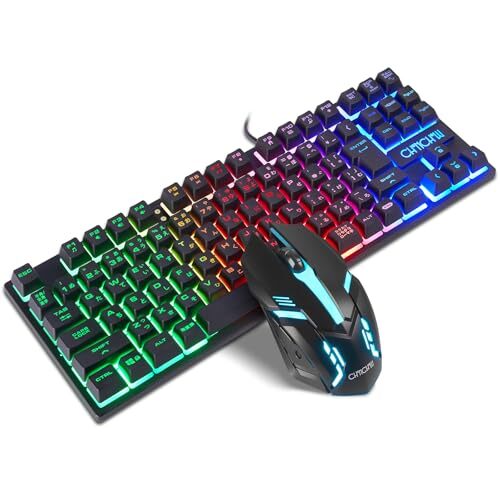 CHONCHOW ゲーミングキーボードマウスセット 日本語配列 光る keyboard ps4/ps5対応 ゲーミングマウス キー