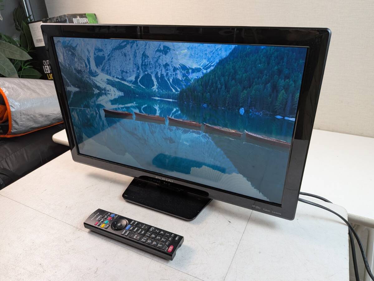 15507-013★FUNAI フナイ 110度CSデジタル×2 24V型 液晶カラーテレビ FL-24HB2000 2018年 外付けHDD対応 リモコン付き 通電確認済み★
