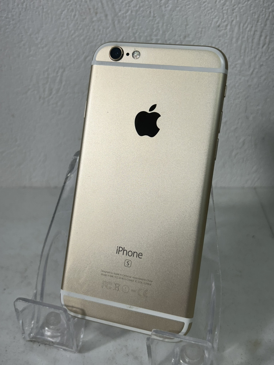 15497-04★iPhone6s/64GB/ネットワーク利用制限○/SIMフリー/バッテリー最大容量83%/ゴールド/アイフォン/MKQQ2J/A/液晶割れあり★