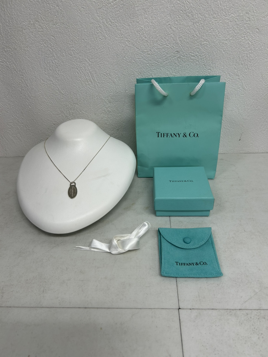 15466-01★Tiffany & Co. リターン トゥ ティファニー オーバルタグ ネックレス シルバー925 正箱/ティファニーショッパー付★