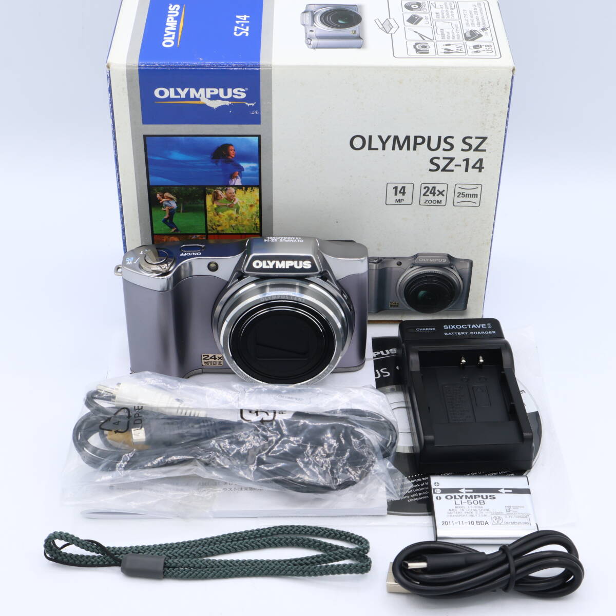OLYMPUS オリンパス デジタルカメラ SZ-14 1400万画素 光学24倍ズーム 3Dフォト機能 シルバー SZ-14 SLV #260627_JHP203782