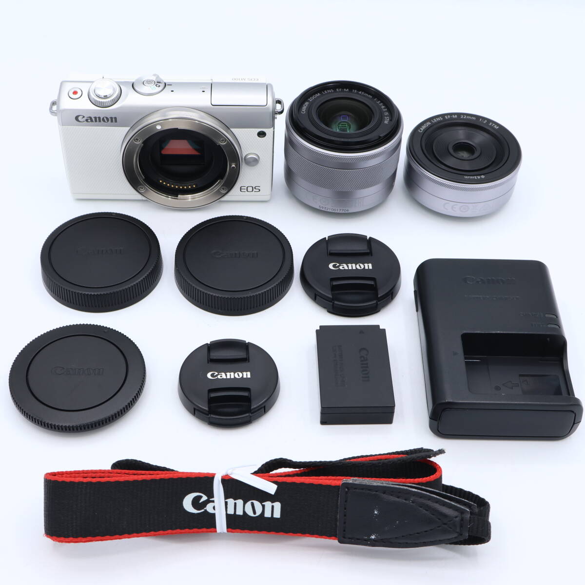 Canon キヤノン ミラーレス一眼カメラ EOS M100 ダブルレンズキット ホワイト EOSM100WH-WLK #260716_521050007424 