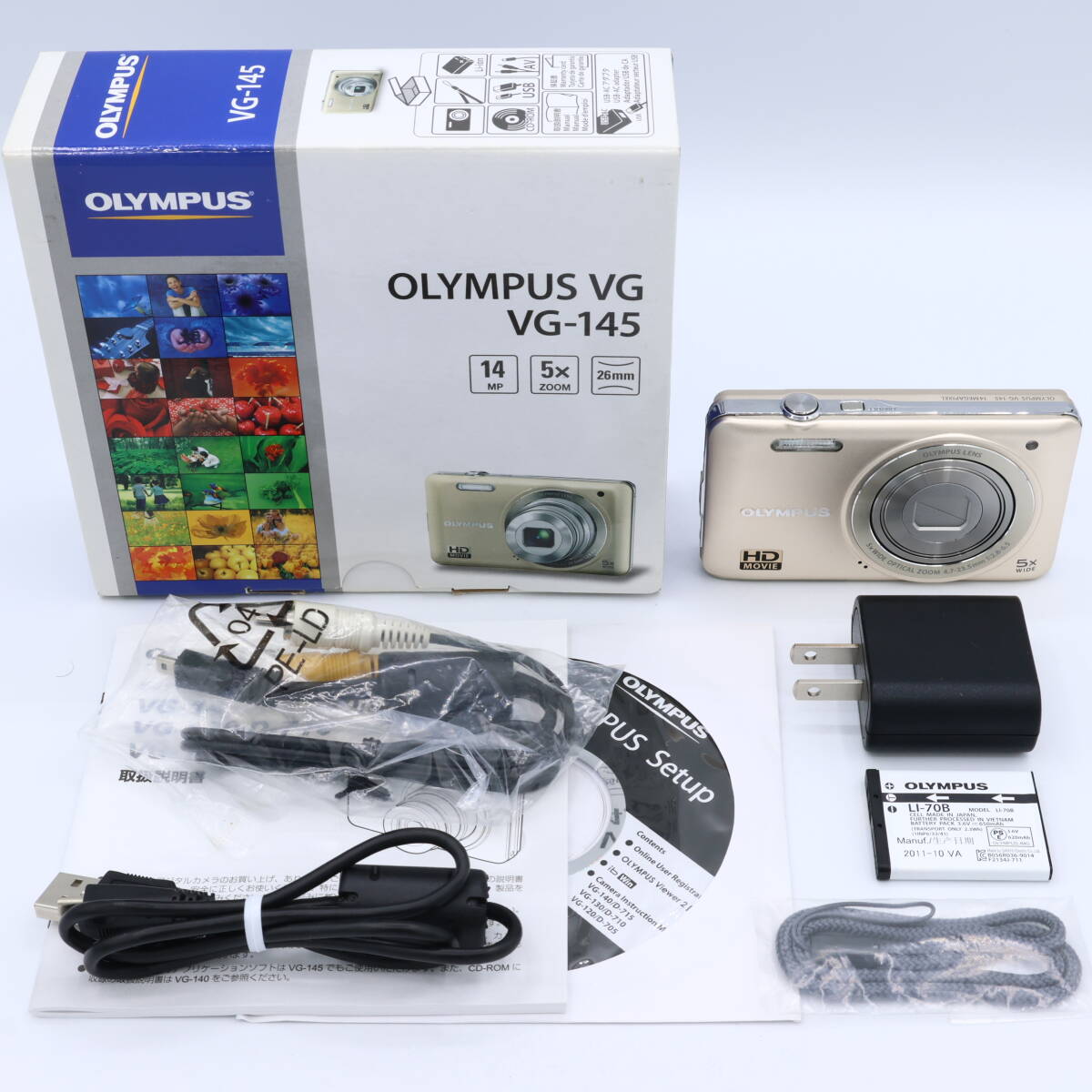 OLYMPUS オリンパス デジタルカメラ VG-145 ゴールド 1400万画素 広角26mm 光学5倍ズーム 3.0型液晶 VG-145 GLD #260718_UME024823