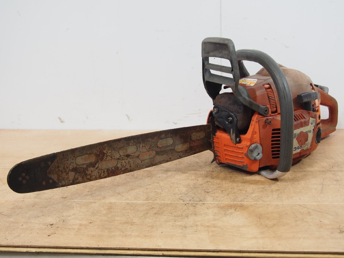 ☆【2T0618-32】 Husqvarna ハスクバーナ エンジンチェーンソー 346XPG 刃長約43cm チェンソー ジャンク