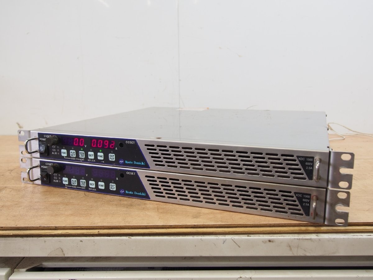 ☆【2T0625-12】 Kyoto Denkiki 京都電機器 プログラマブルDC電源 KDC1500-600-2.5 2台セット CVCC KDCシリーズ 1台通電OK ジャンク