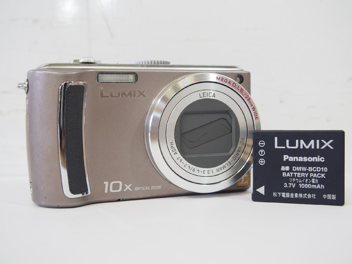 ☆【2T0619-22】 Panasonic パナソニック デジカメ DMC-TZ5 バッテリー付 LUMIX LEICA DC VARIO-ELMAR 1:3.3-4.9/4.7-47 ASPH. ジャンク