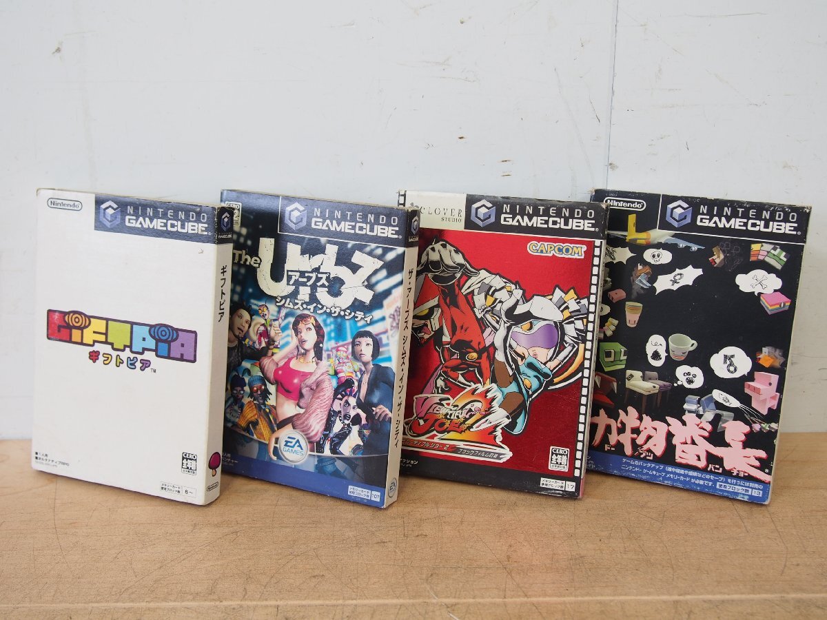 ☆【2T0707-10】Nintendo 任天堂 ニンテンドー ゲームキューブソフト4個セット 説明書 GIFTPIA ザ・アーブズシムズインザシティ他 ジャンク