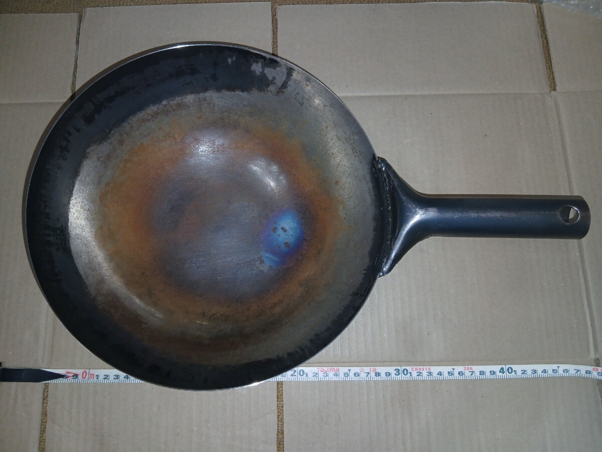 中華鍋 30cm 鉄製 調理器具 鉄 片手中華鍋 中古品 片手鍋