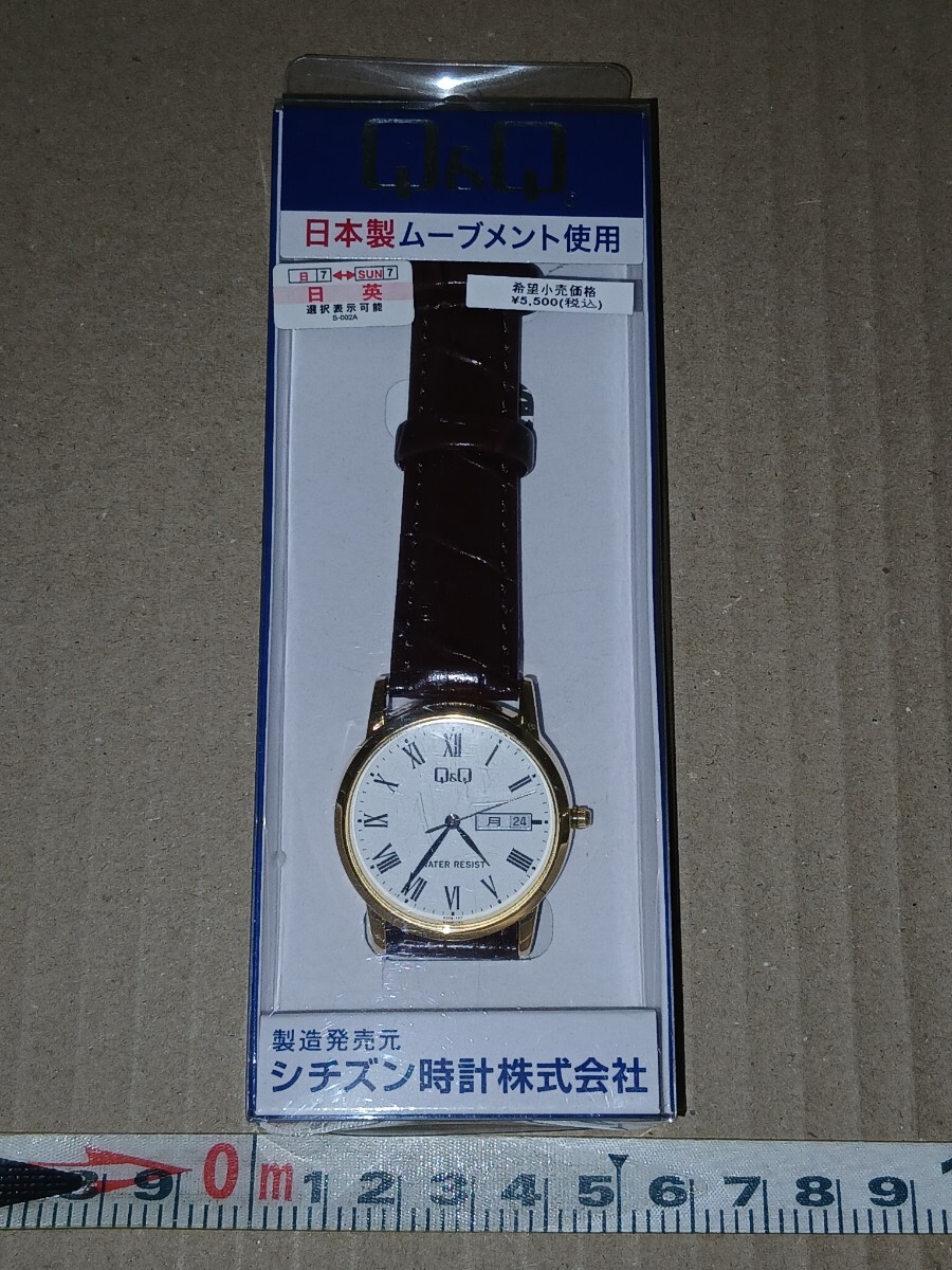 腕時計 アナログ クォーツ デイデイト ローマ数字 CITIZEN Q&Q シチズン ケース外径32mm バンド幅18mm 未使用 未開封 キューアンドキュー