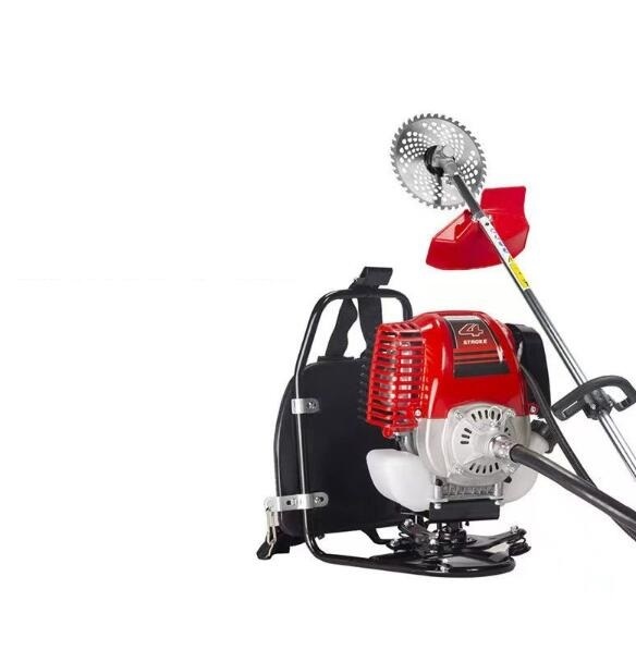 上質 草刈り機 芝刈り機 背負い式 チップソー付 4サイクル 31cc 0.8kw 4ストローク 4スト ガソリン燃料 本体:レッド/赤