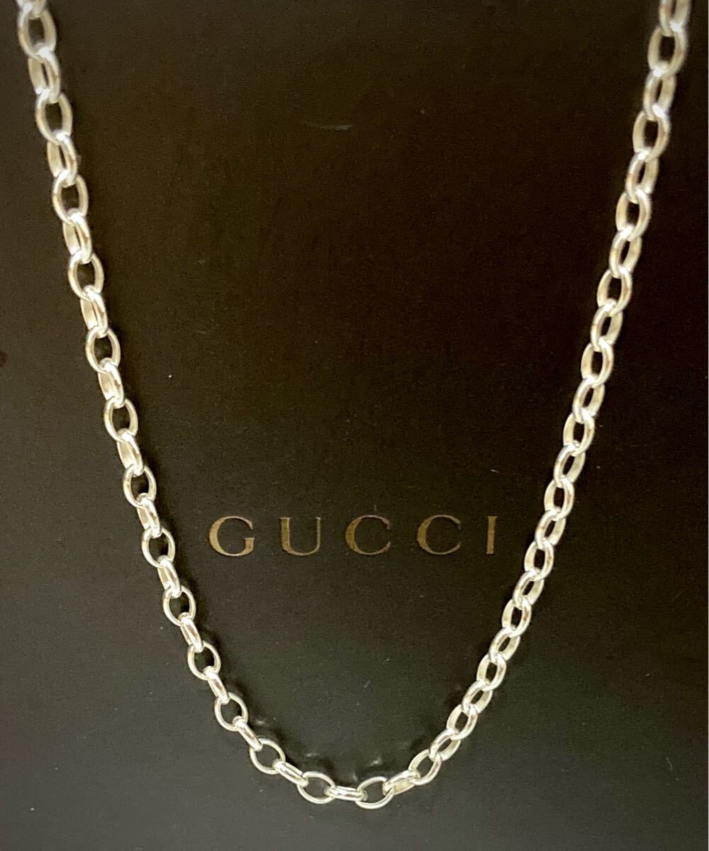 【即決】正規品 GUCCI/グッチ あずきチェーン チェーンリンクネックレス シルバー925/スターリングシルバー ネックレス(54.5cm)