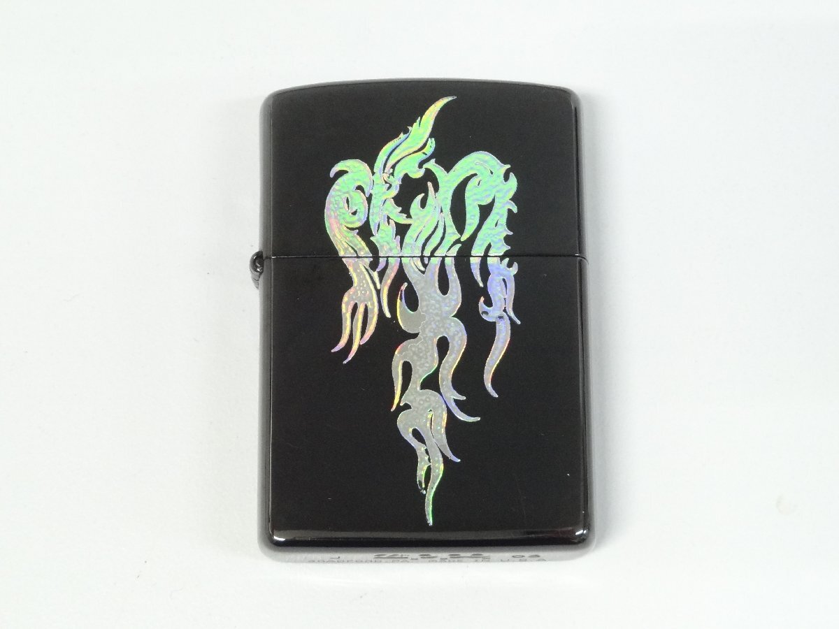 ユ■/Zこ0647　Zippo ジッポ　トライバル ホログラム フェニックス チタン //着火未確認 ジャンク 保証無