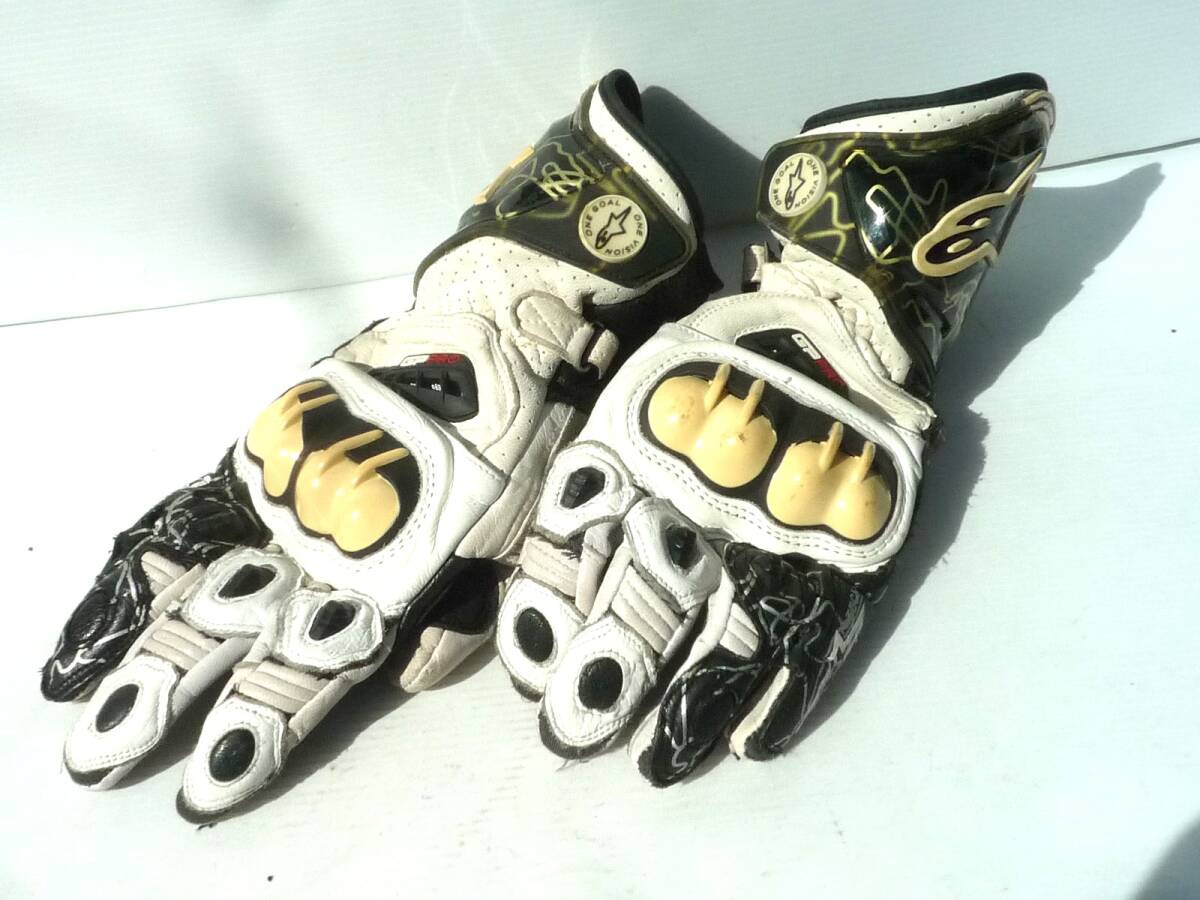 アルパインスターズ GP-pro グローブ Lサイズ alpinestars 黒/白 破れ無し 若干の使用感あり