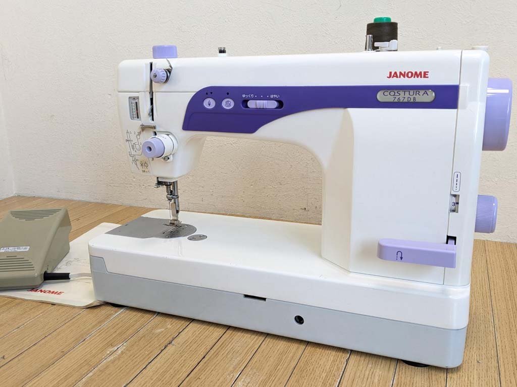 △JANOME ジャノメ 職業用ミシン 767DB フットコントローラー説明書付