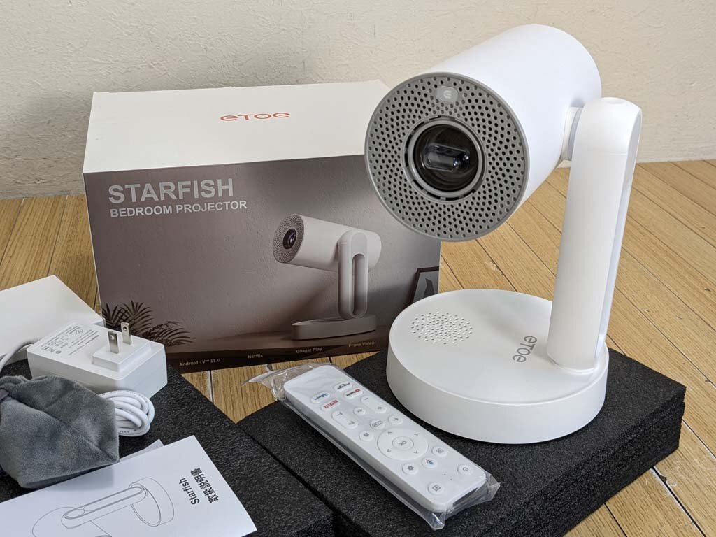 △未使用 etoe STARFISH ベッドルーム プロジェクター A1222 Google TV搭載