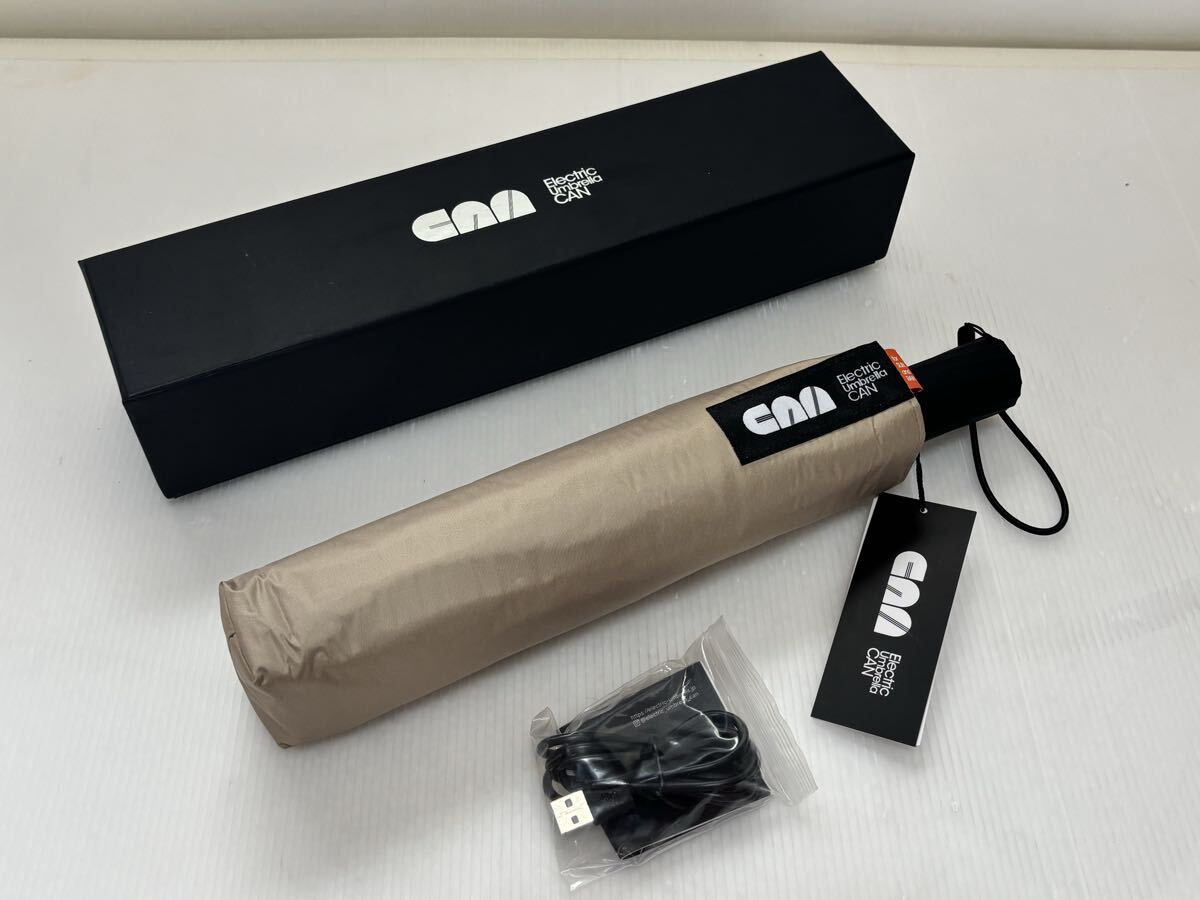 ◆未使用◆Electric Umbrella CAN 電動折畳み傘　グレージュ　C2100132 折りたたみ傘◆