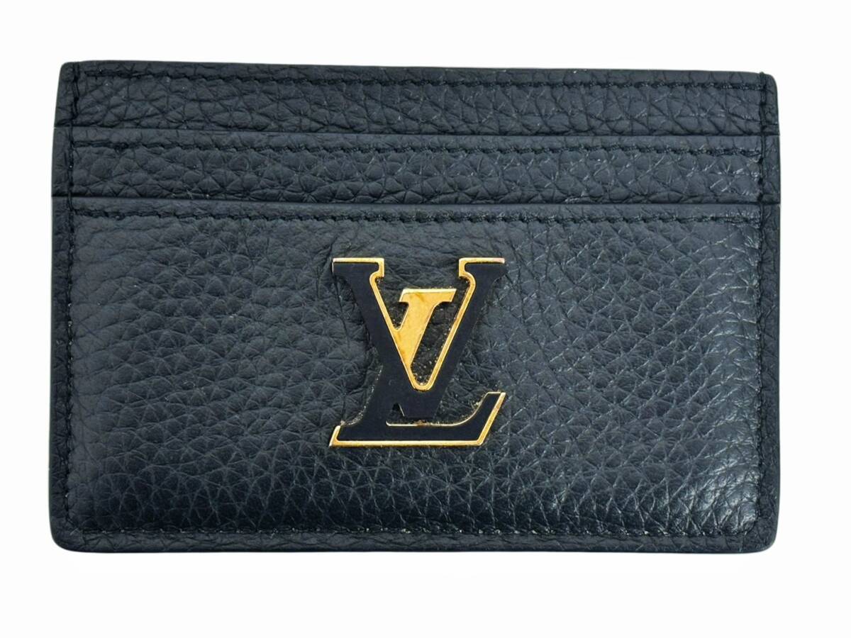 【純正箱・袋付き】LOUIS VUITTON カード入れ カプシーヌ M83358 ブラック 名刺入れ パスケース ルイヴィトン トリヨンレザー HS260729