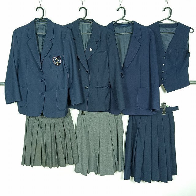ブレザー ベスト スカート 吊りスカート 1円 中古 制服 学生服 東京三沢中学 神奈川松浪中学 セット 詰合わせ 39CS-491 DF