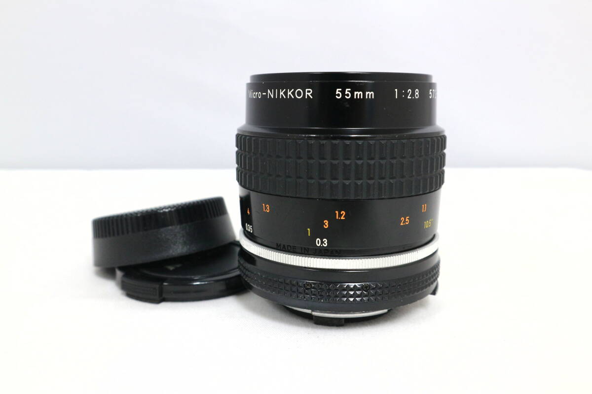 【Nikon】Ai-s Micro-NIKKOR 55mm F2.8 ニコン用 単焦点マクロレンズ MF 一眼レフ用 動作未確認 現状品 Y469