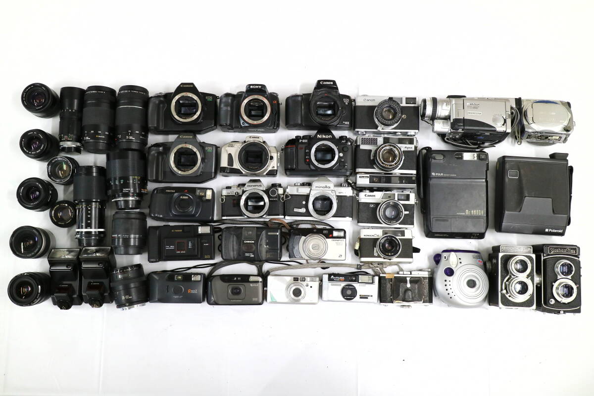 【1円～】蔵出し 大量 カメラ まとめ セット 一眼レフ デジカメ フィルム コンパクト レンズ ジャンク 動作未確認 部品取り 現状品 M150