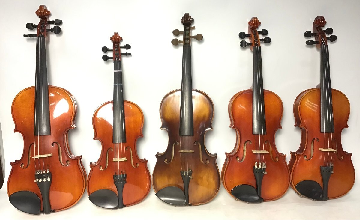 ジャンク 鈴木 分数バイオリン 5本セット [3/4サイズ・1/4サイズ・1/2サイズ×3本] JUNK SUZUKI 現状渡し Eb9763