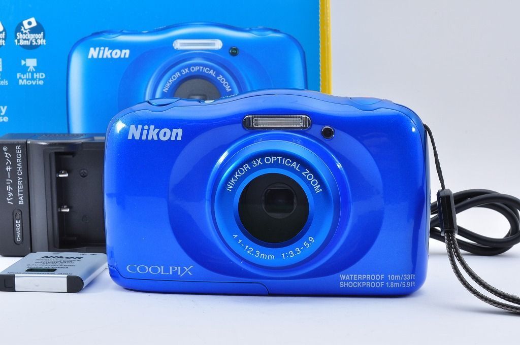 Nikon COOLPIX W100 ブルー コンパクトデジタルカメラ 防水 動作品＃1804