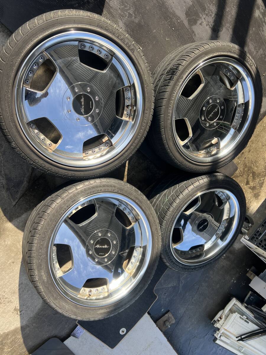 WORK 18インチ 8J　9J ワーク ユーロライン　メッキアルミホイール　 当時物 　良品　旧車 VIP セダン　　114.3　マルチ
