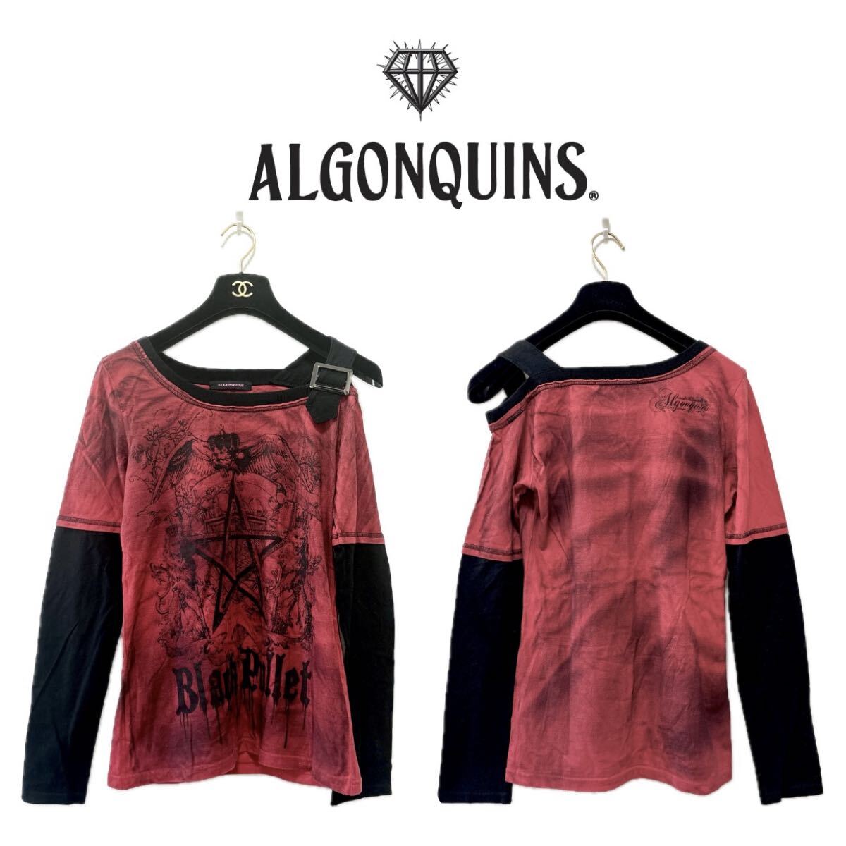 【希少】ALGONQUINS アルゴンキン 肩出しカットソー【Y2K】パンク　平成　グランジ　デスノート