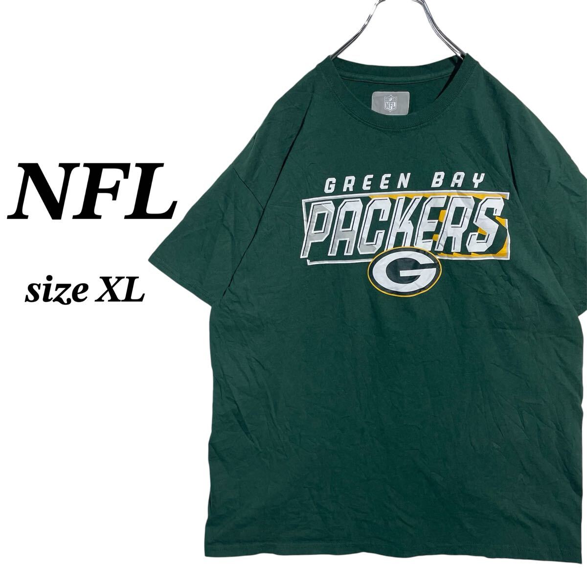 NFL　半袖プリントTシャツ　アメフト　緑　メンズXL　オーバーサイズ　ビッグシルエット　90s　00s　Y2K