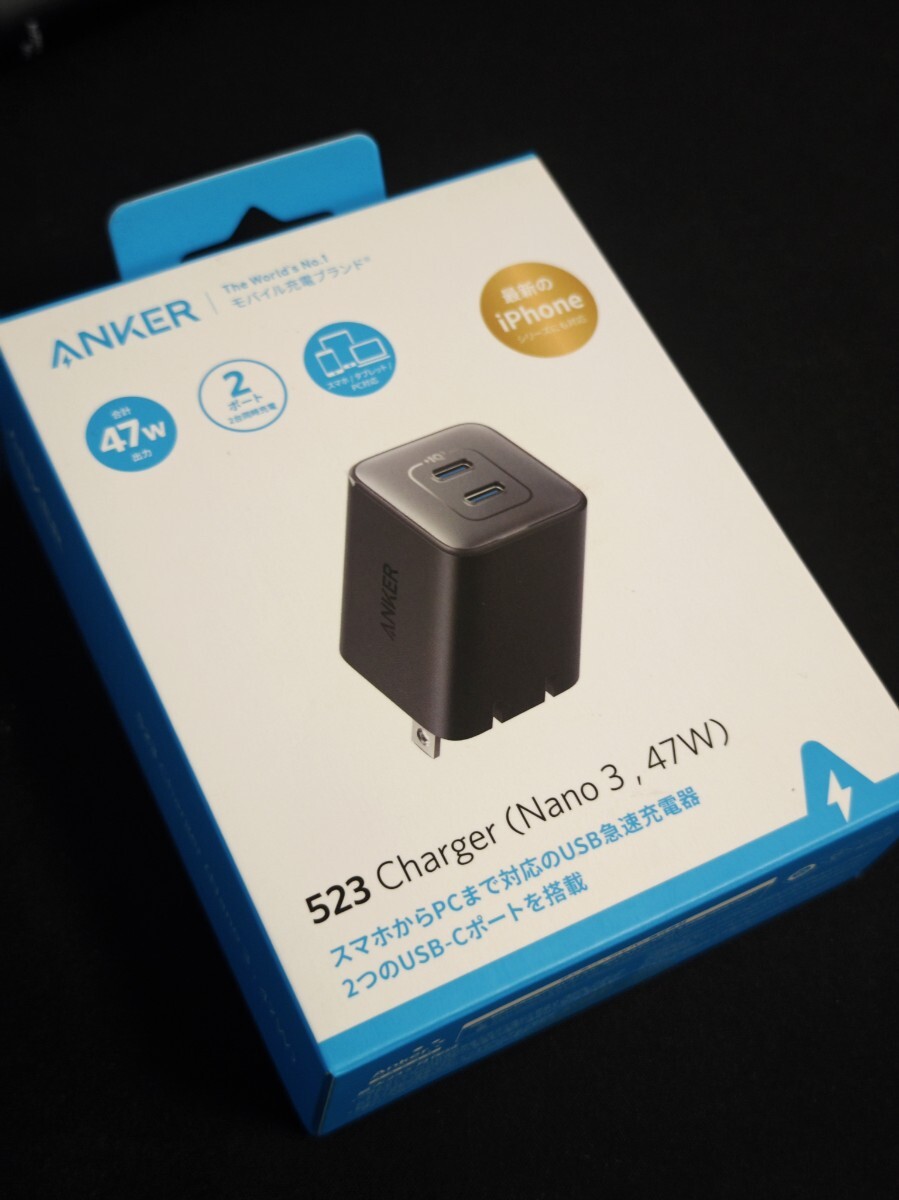 【中古・入荷】Anker 523 Charger (Nano 3, 47W) USB急速充電器 ブラック
