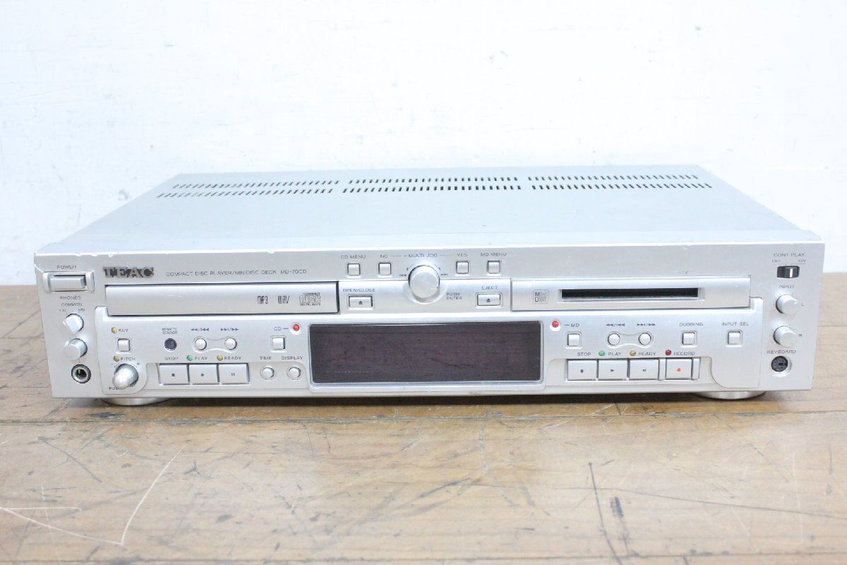 ☆【2H0629-6】 TEAC ティアック CDプレイヤーMDデッキ MD-70CD-S 2018年 100V 音響機器 ジャンク