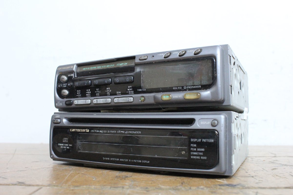 ☆【1T0630-6】 PIONEER Carrozzeria パイオニアカロッツェリア カセットデッキ/CDデッキ KEH-P33 CDS-P33 2台セット カーオーディオ ジャ