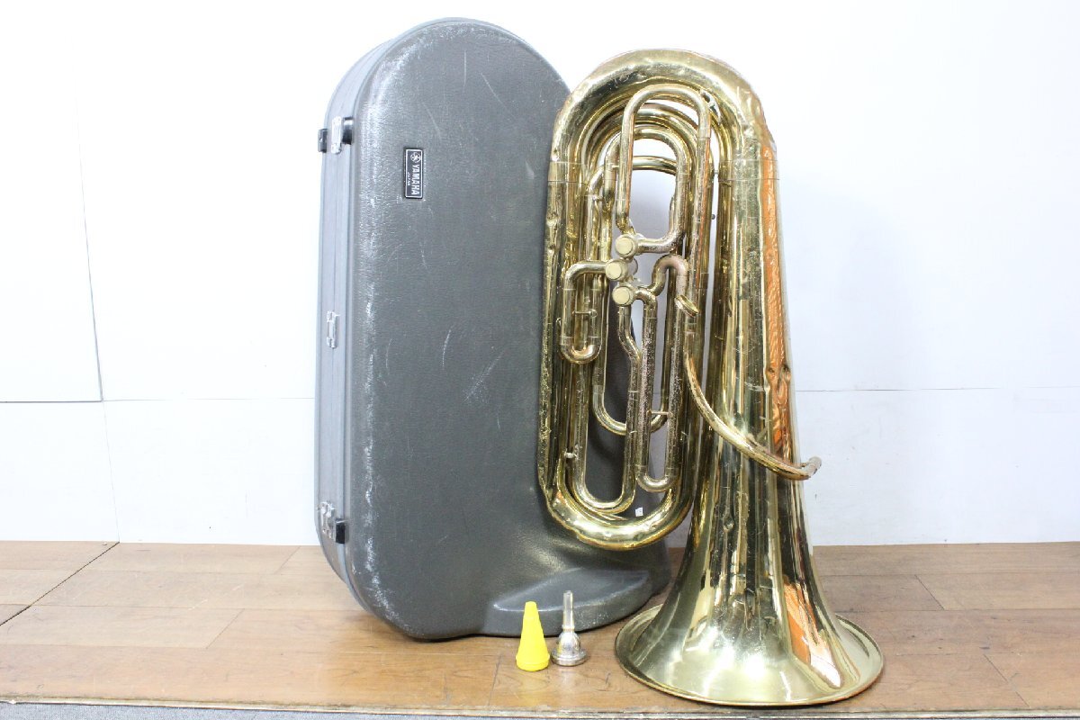 ☆【2H0702-12@】 YAMAHA ヤマハ コンパクトチューバ YBB103 マウスピース 専用ケース付属 金管楽器 吹奏楽 ジャンク