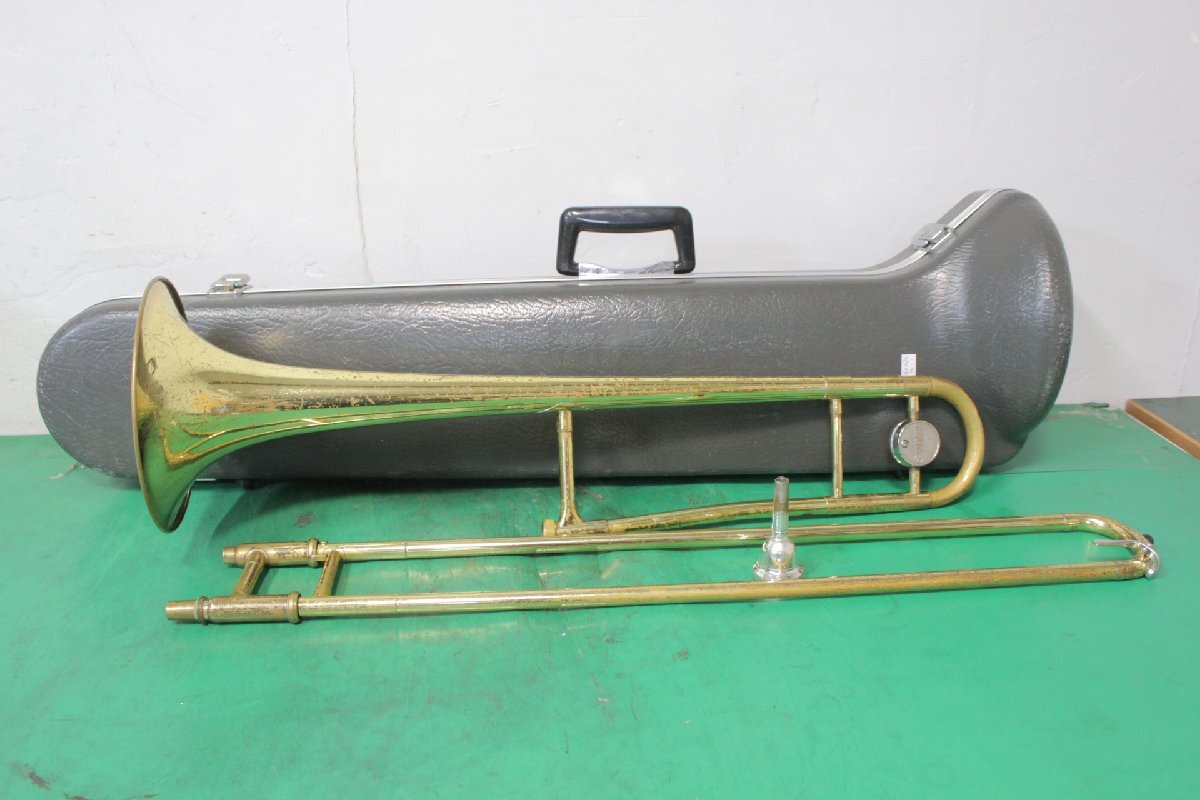 ☆【2H0702-9@】 YAMAHA ヤマハ トロンボーン YSL-252③ ハードケース、マウスピース付き 金管楽器 ジャンク