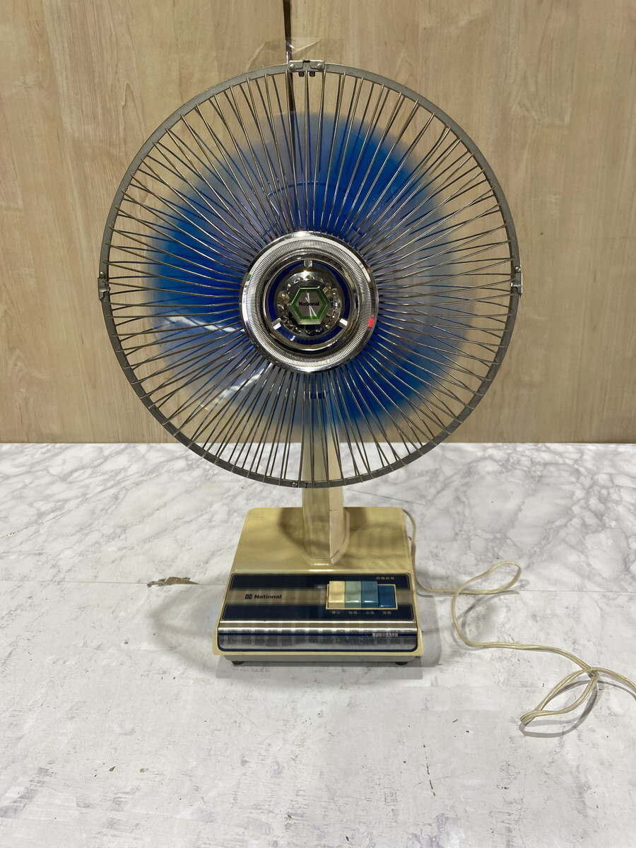 【４９－０７】National ナショナル 扇風機 F-30A1J 30センチ卓上扇 ブルー レトロ 家電製品 当時物 昭和レトロ アンティーク 中古品