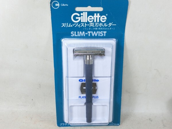 Gillette Slim-Twist　未開封品　両刃カミソリ　希少品　ジレットスリム　ツィスト　ビンテージ　レトロ　髭剃り　剃刀