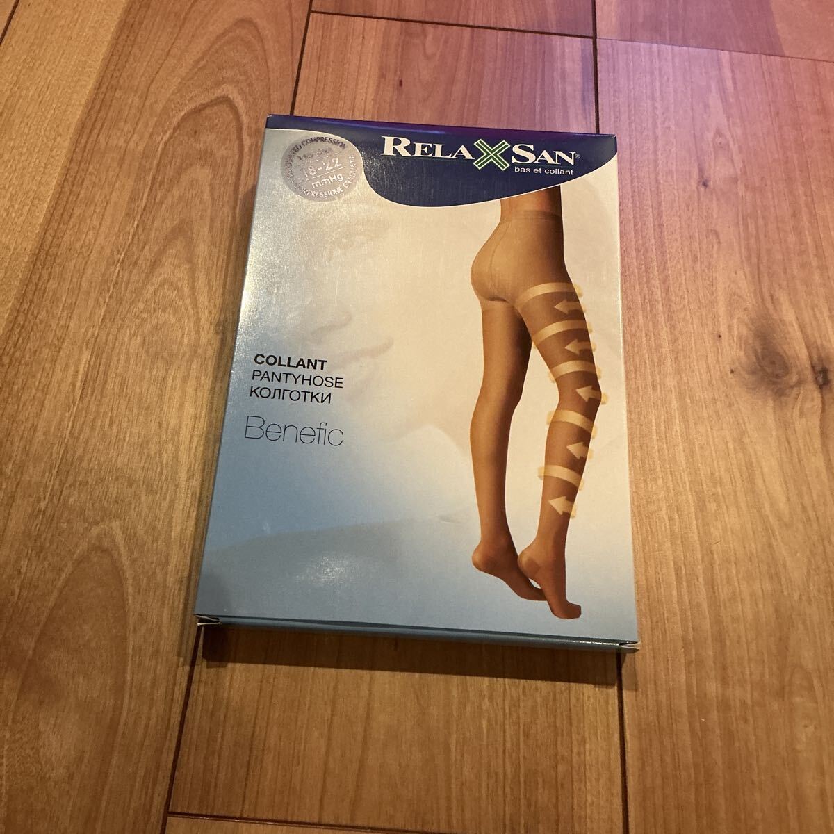 RELAXSAN 着圧ストッキング　140デニール　ペールブラウンM-L 18-22mmHg 未使用