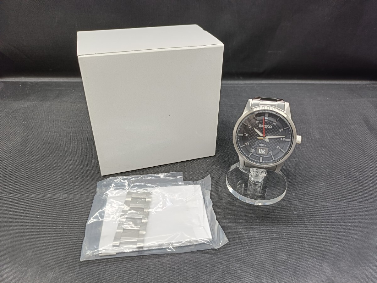 4★ SEIKO セイコー 6N76-00H0 クォーツ 黒文字盤 メンズ 腕時計 稼働品