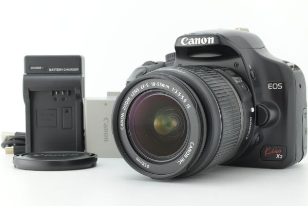 【美品】シャッターカウント14547回 Canon EOS Kiss X2 EF-s 18-55mm F3.5-5.6 IS キャノン デジタル一眼レフカメラ EF-TN-JP2608