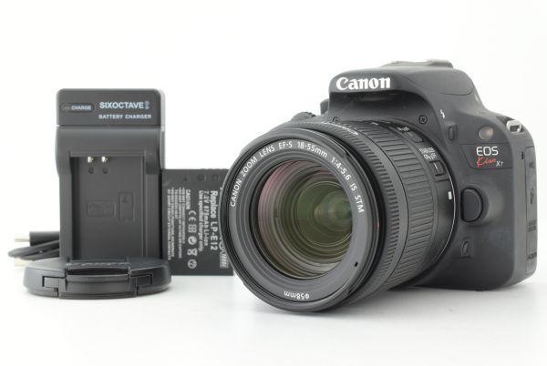 【美品 シャッターカウント 24101回】Canon EOS Kiss X7 EF-S 18-55mm F4-5.6 IS STM キヤノン デジタル一眼レフカメラ EF-TN-JP2629
