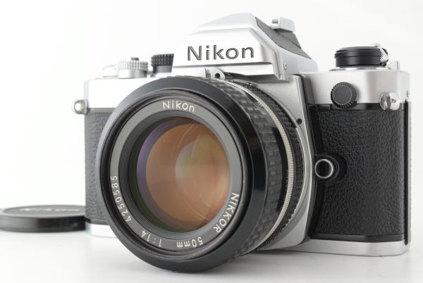 【美品】Nikon FM Silver 35mm SLR Film Camera Ai 50mm f1.4 Lens ニコン フィルム一眼レフカメラ シルバー ボディ レンズ EF-TN-JP2627