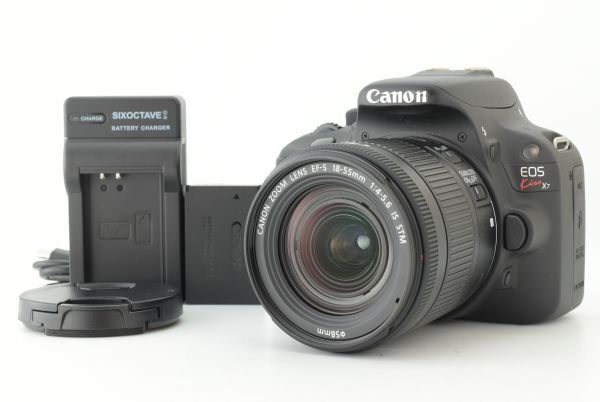 【美品 シャッターカウント 29911回】Canon EOS Kiss X7 EF-S 18-55mm F4-5.6 IS STM キヤノン デジタル一眼レフカメラ F-TN-JP2694