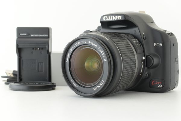 【美品】シャッターカウント 3729回 Canon EOS Kiss X2 EF-s 18-55mm F3.5-5.6 IS キヤノン デジタル一眼レフカメラ EF-TN-JP2709
